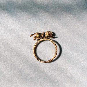Anthropologie Alex Monroe Lion Hoop Ring
